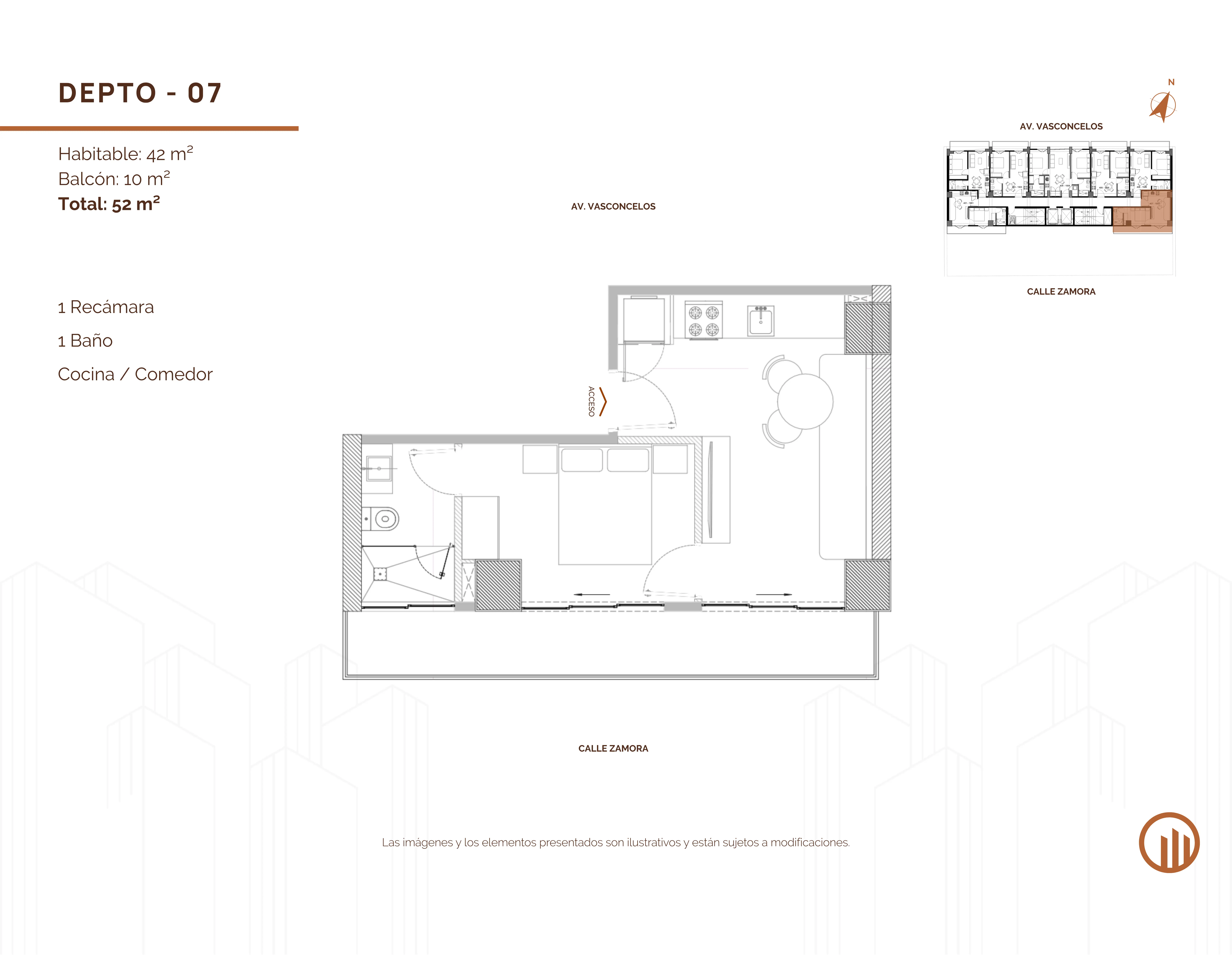 Tipología de departamento. Plano arquitectónico