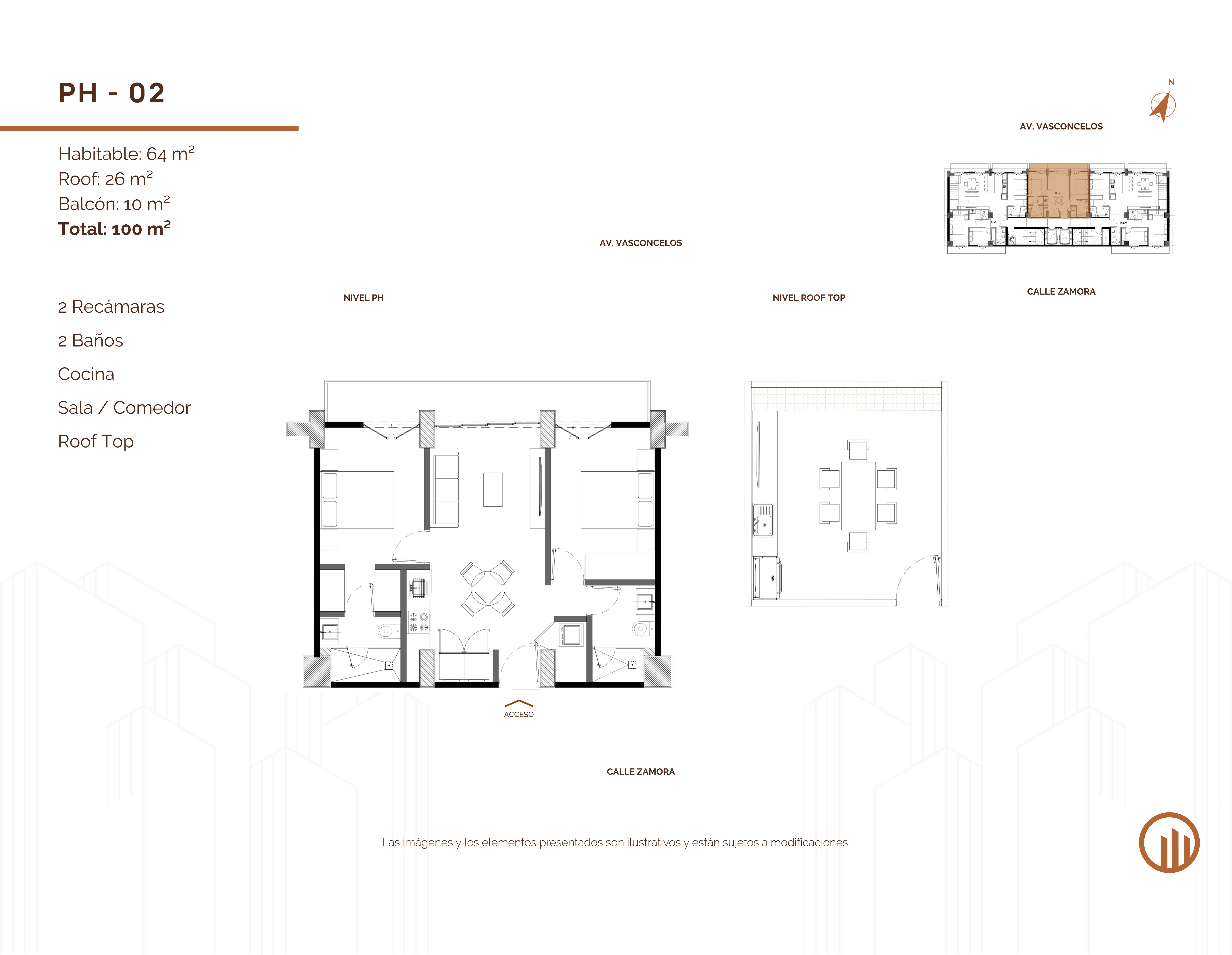 Tipología de departamento. Plano arquitectónico